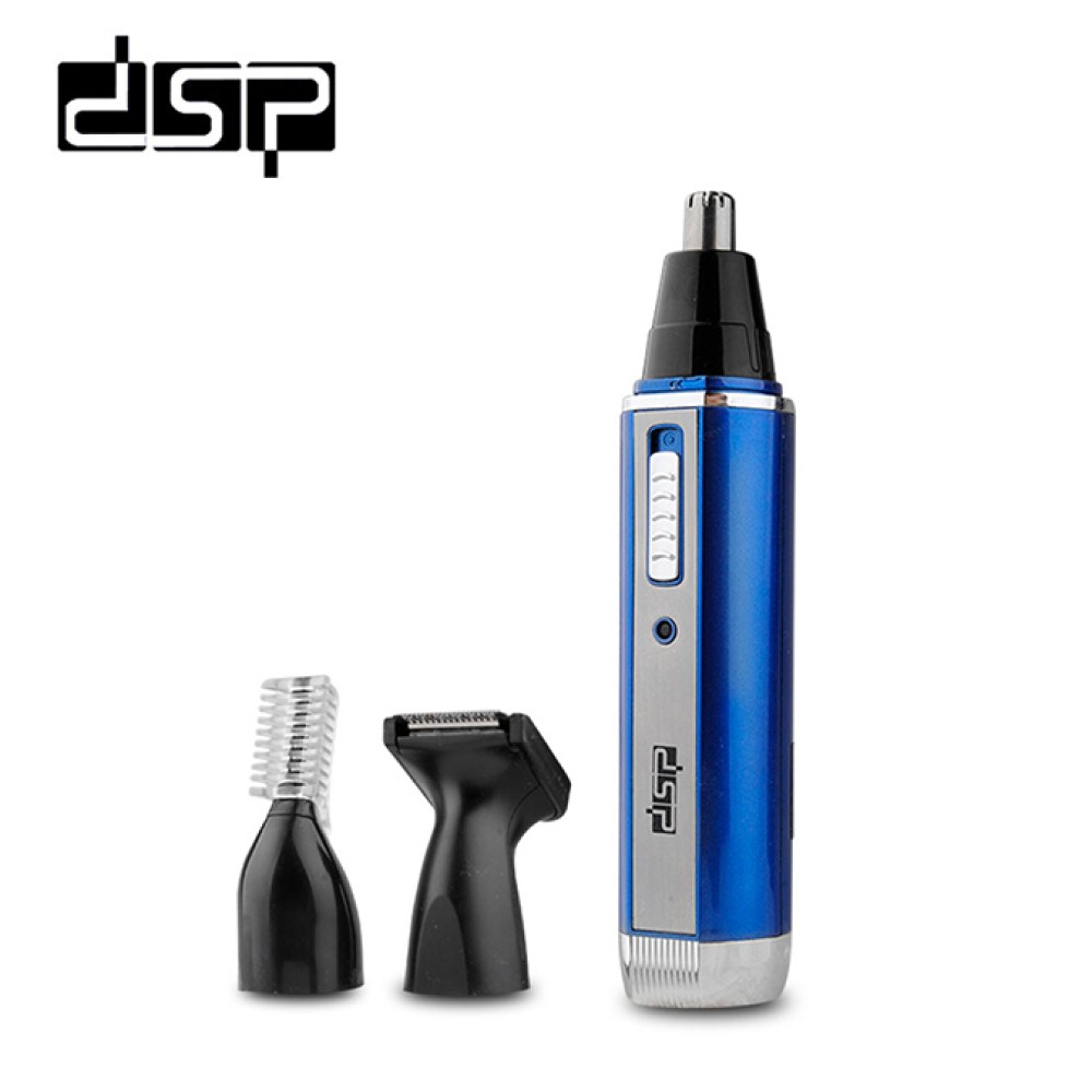 Trimmer reincarcabil, 3 in 1, DSP F-40002 pentru nas, urechi si sprancene, design ergonomic-albastru si negru 