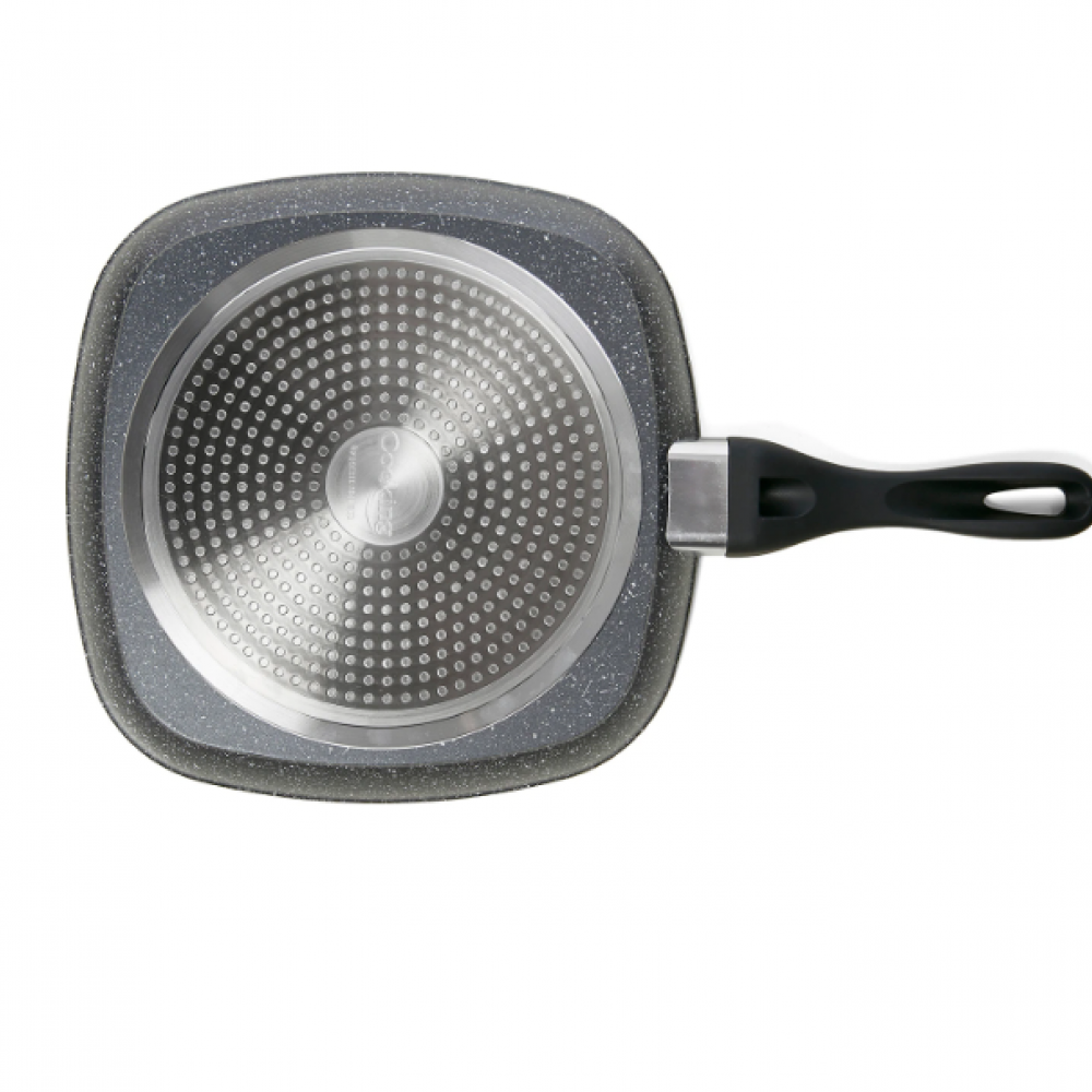 Tigaie grill + capac Cooking by Heinner, Stone Collection, inductie, aluminiu, 28 x 4 cm