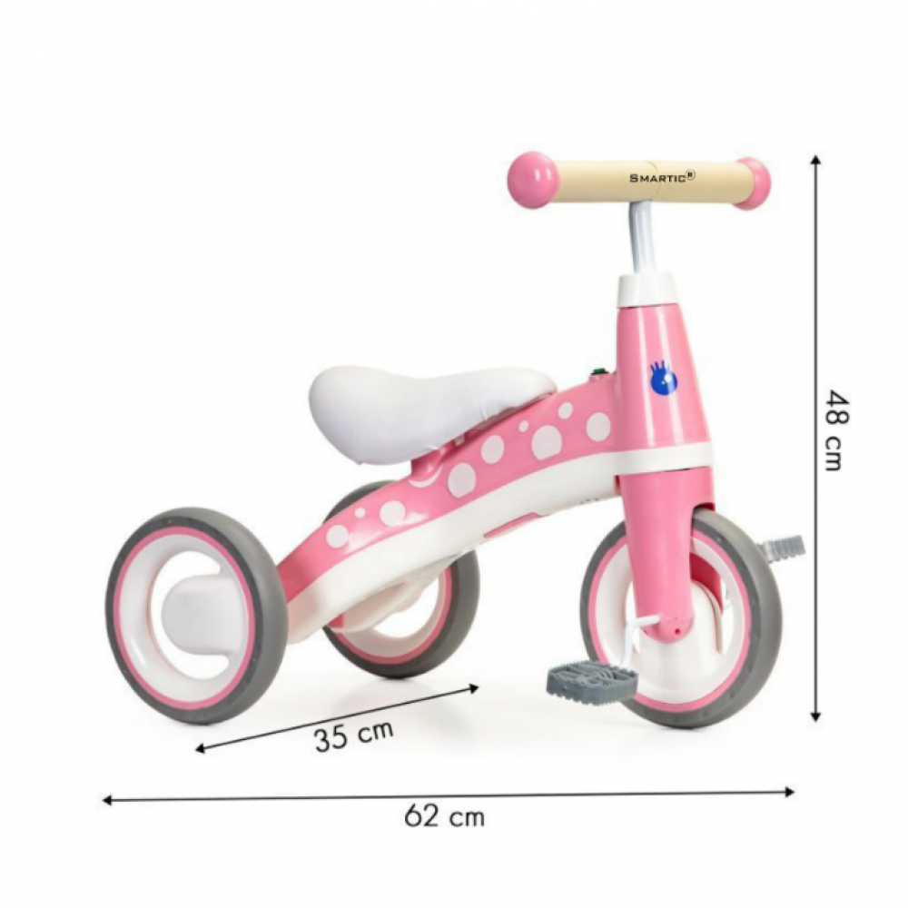 Tricicleta cu pedale pentru copii, „Lion”, varsta +1 an, Smartic, 48 x 62 x 35 cm, Roz