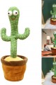 Jucarie Interactiva, Cactus Dansator cu Palarie Maro, 120 melodii, USB, 32 cm, verde, Maro